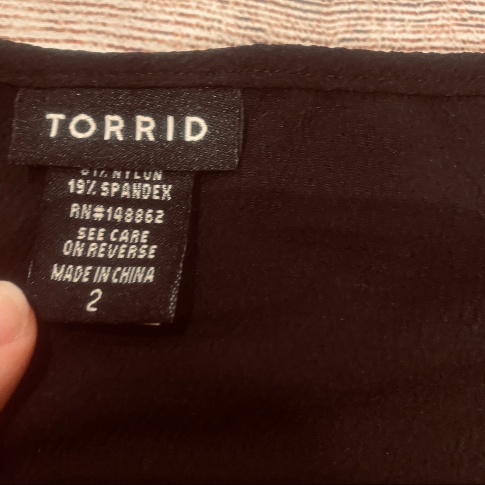 Torrid Crepe Mesh Dot Flutter Sleeve Top - image 7